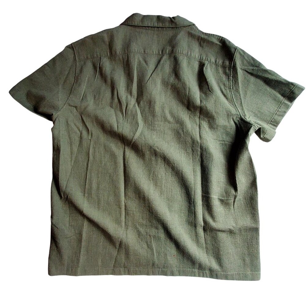 J.Crew Mens  Size XXL Olive Waffle Knit Short Sleeve Shirt With Chest Pocket - Picture 2 of 10